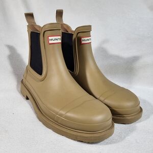 Hunter Womens UK 6 US 8 Commando Chelsea Boot Casual Natural Rubber Boots Tan